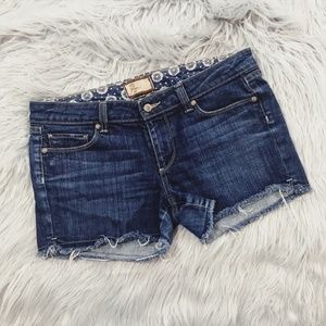 PAIGE Cut Off Denim Shorts